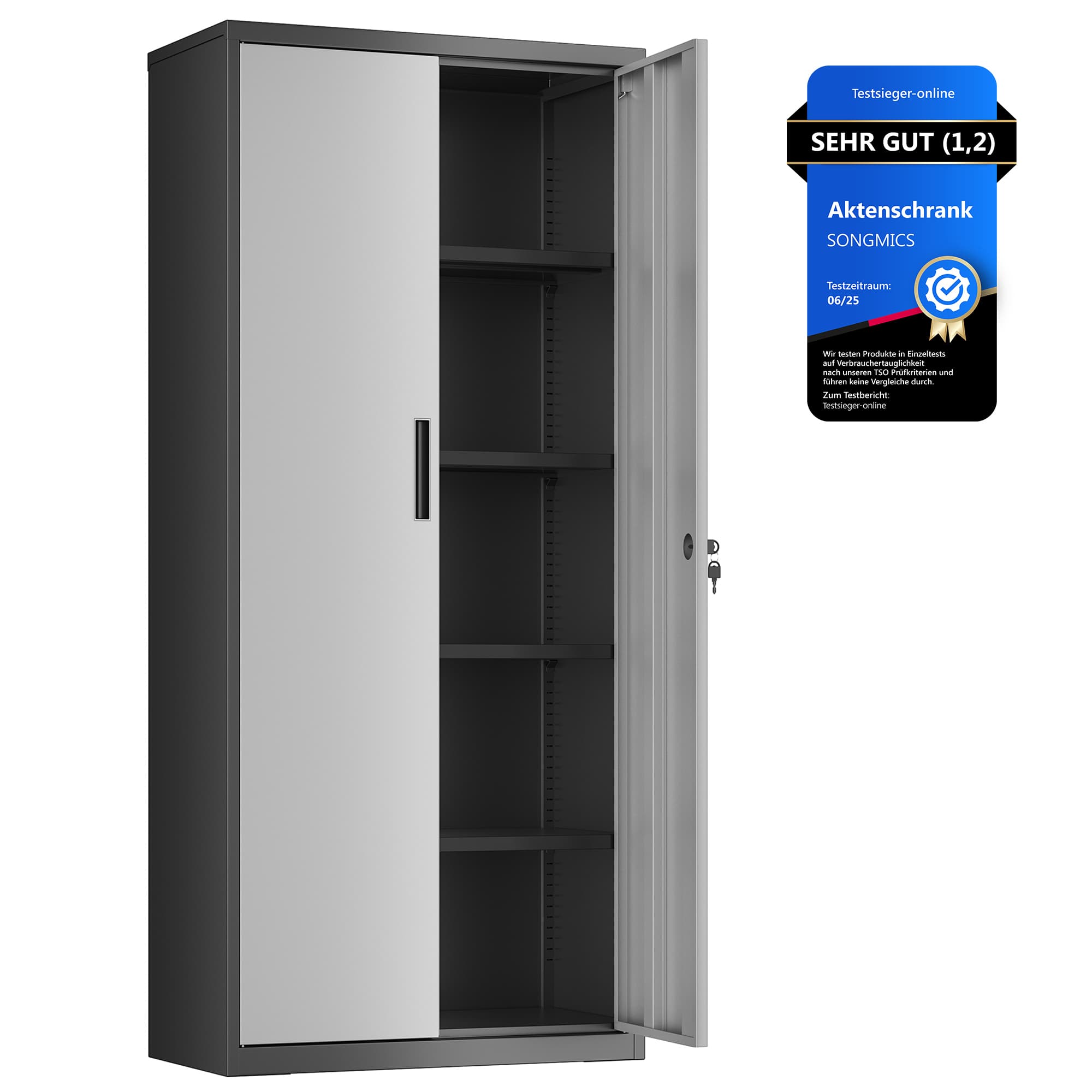 Archiefkast Zilver 180 cm