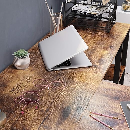 Bureau L - vormig - Computerbureau met 2 planken - Mappenlade - De Vries Meubels