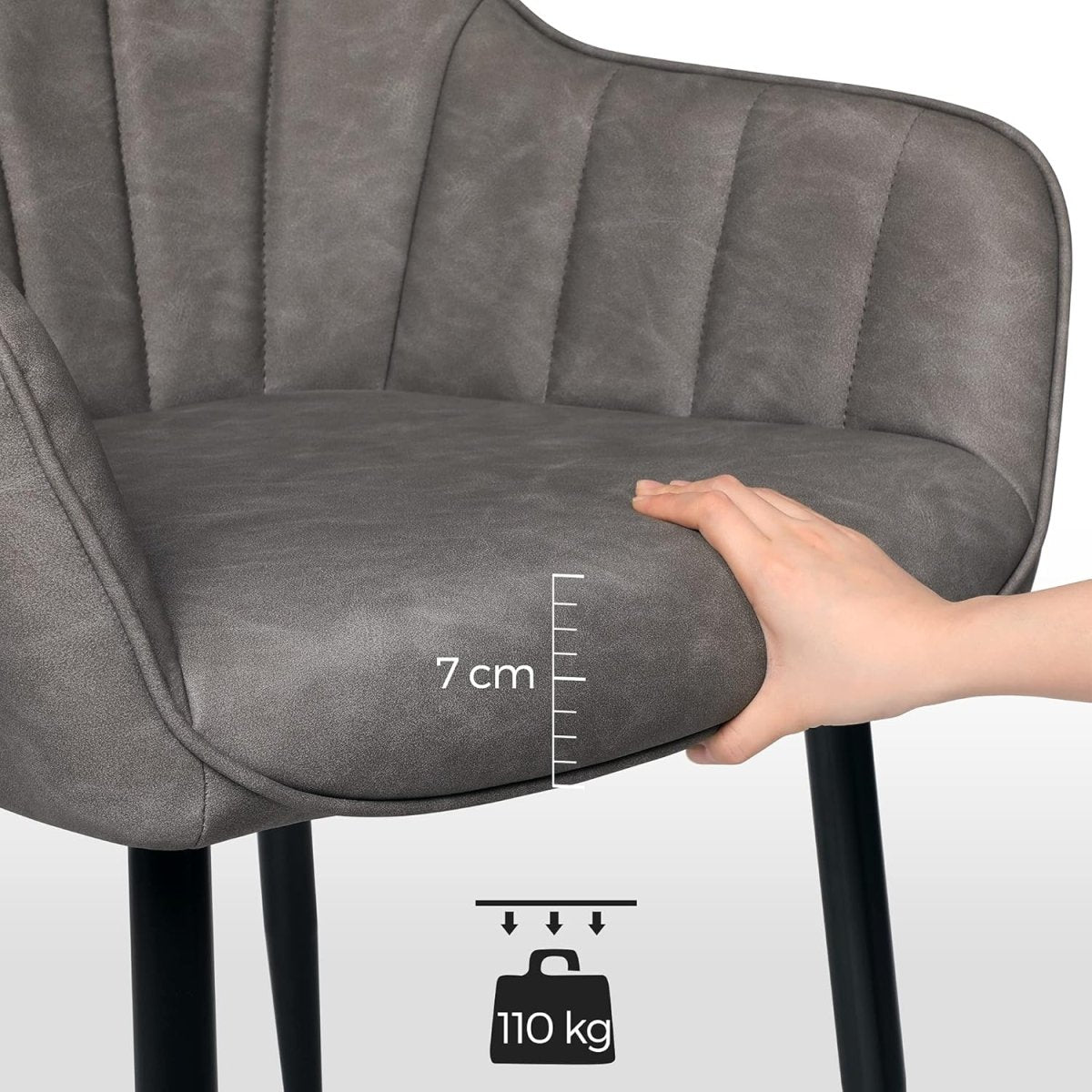 Comfortabele eetkamerstoel met armleuning - Modern design - De Vries Meubels