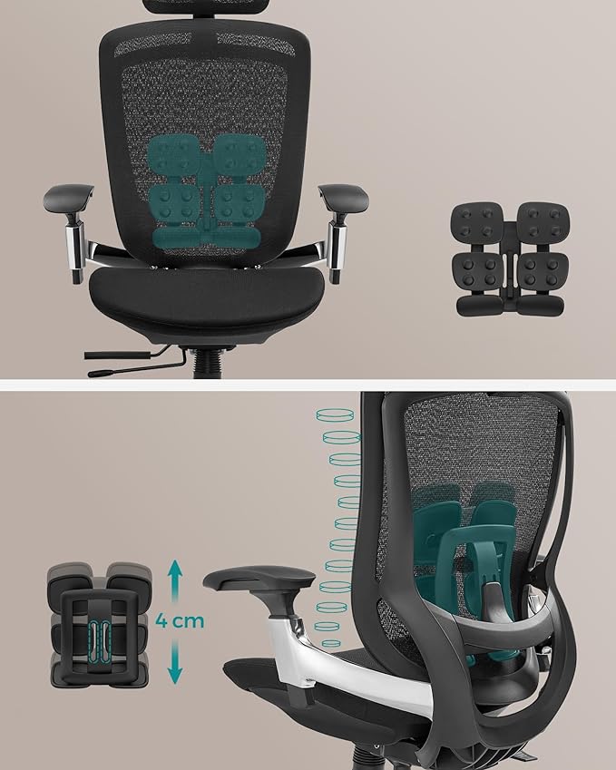 Ergo Elite 2.0 Ergonomische Bureaustoel - Compleet Verstelbaar - 6 - delige TPR - lendensteun - Tot 150 kg belastbaar - De Vries Meubels