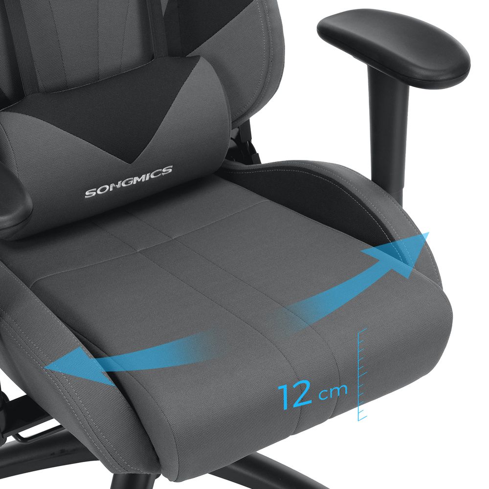 Ergonomische Gamingstoel - Verstelbaar Bureaustoel - Grijs - De Vries Meubels