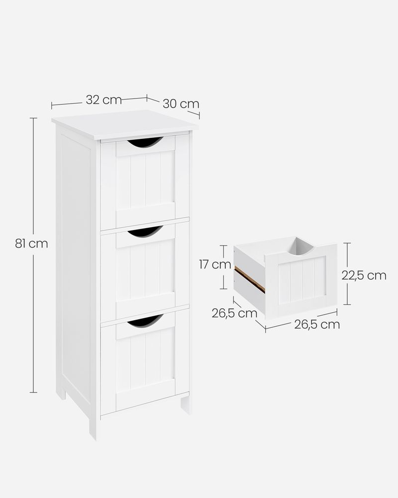 Badkamerkast met 3 of 4 lades - Compact en functioneel - De Vries Meubels