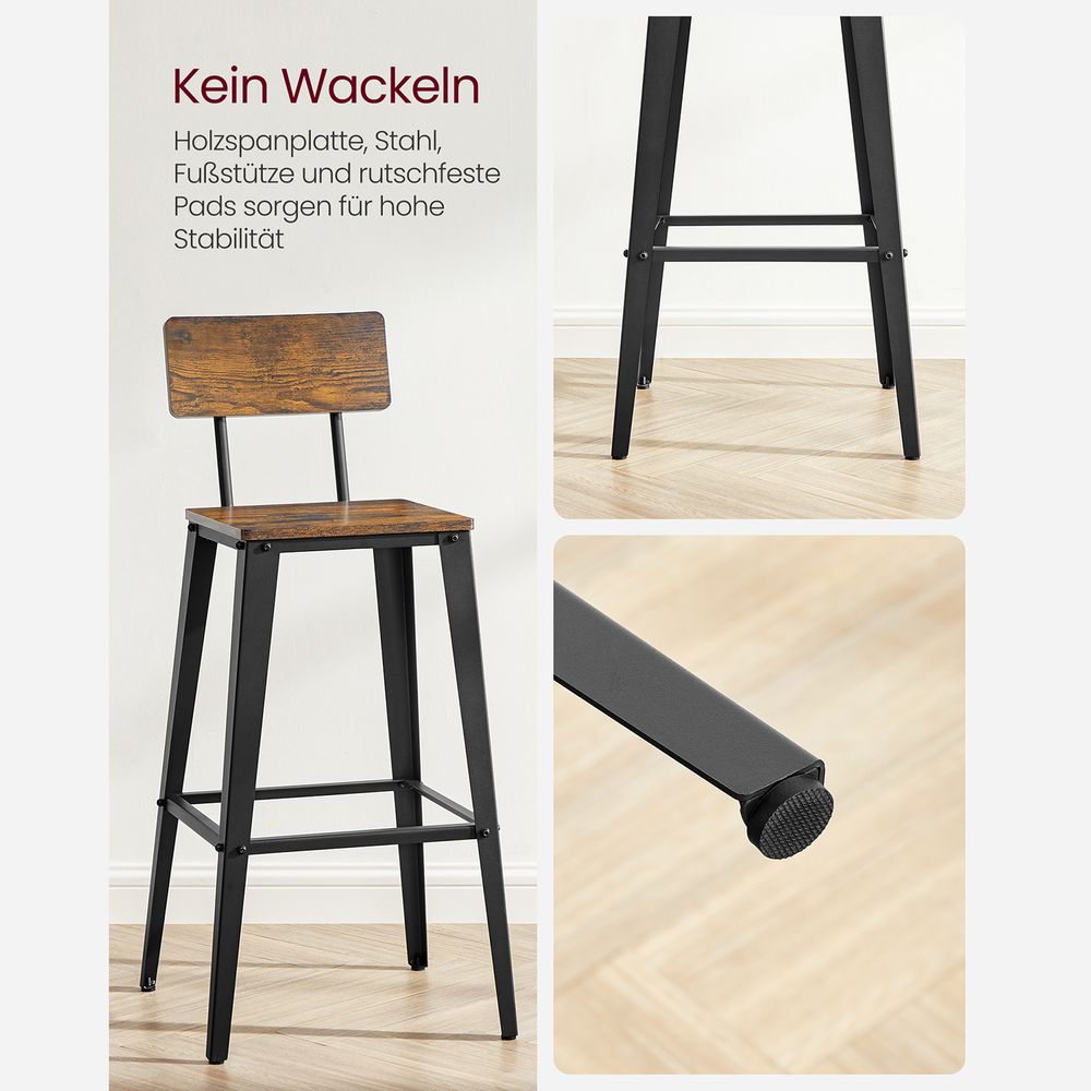 Barkrukken met Rugleuning - Set van 2 of 4 - De Vries Meubels