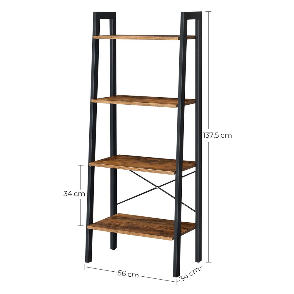 Boekenkast - Ladderrek Met 4 Planken - Stijlvol & Ruimtebesparend - De Vries Meubels