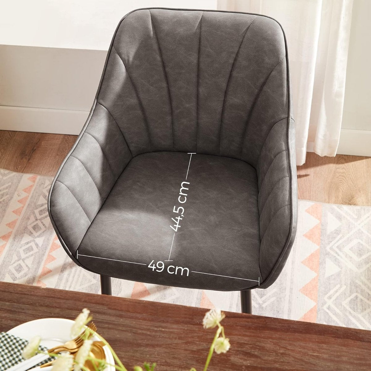 Comfortabele eetkamerstoel met armleuning - Modern design - De Vries Meubels