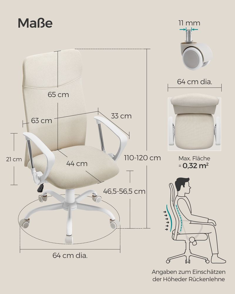 Ergonomische Bureaustoel Met Comfortabele Stofbekleding - De Vries Meubels