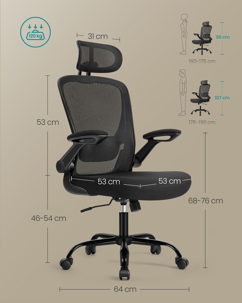 Ergonomische Bureaustoel met Hoofdsteun - Comfort en Ondersteuning - De Vries Meubels