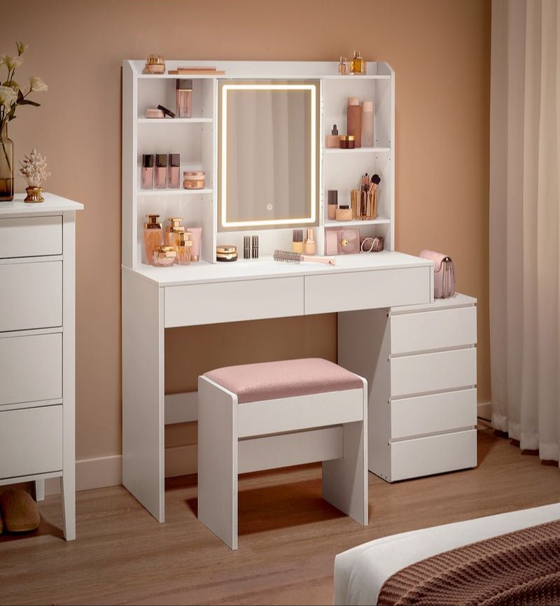 Make - uptafel met LED - verlichting en veel opbergruimte - Modern en Praktisch - De Vries Meubels