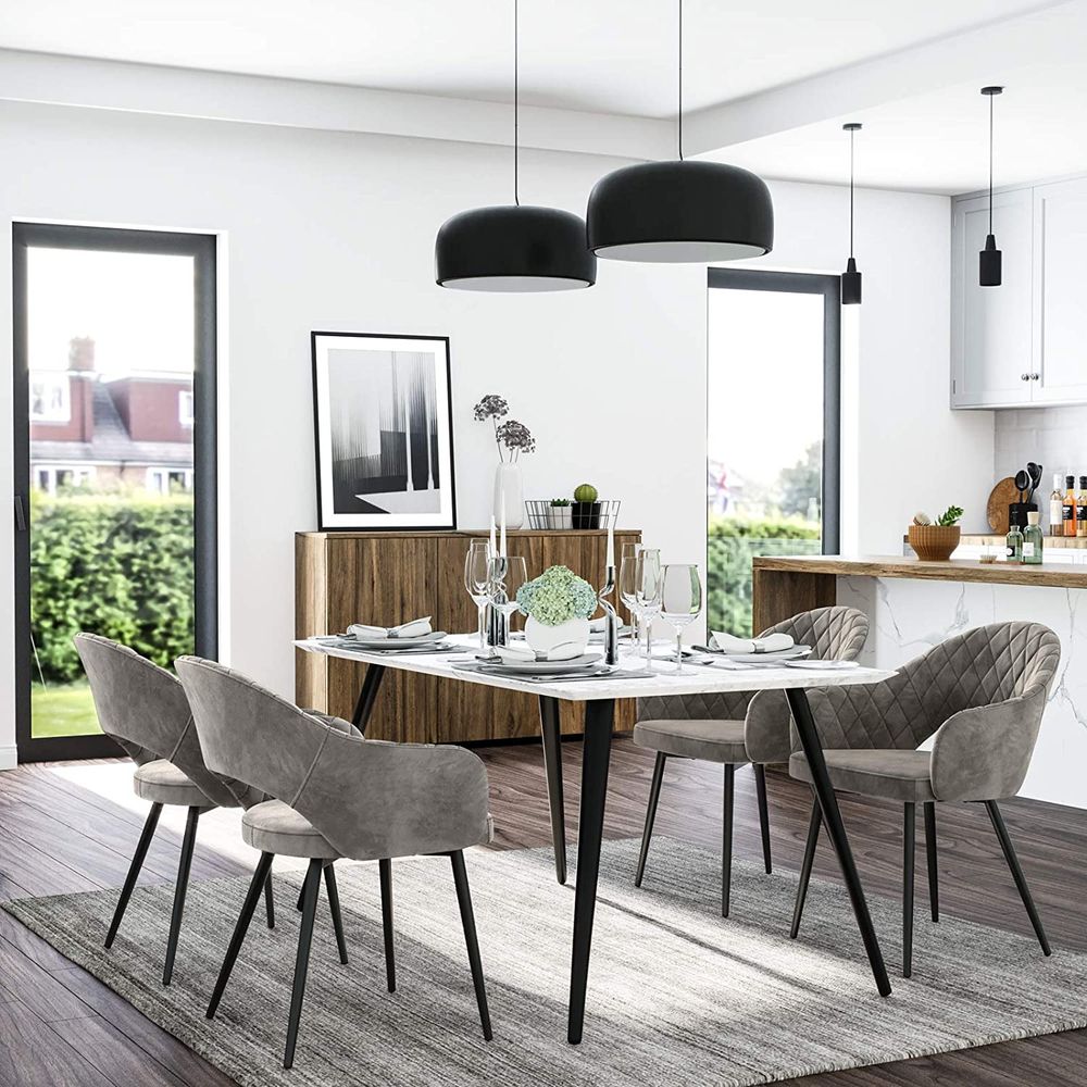 Moderne eetkamerstoel met armleuning - Elegant design - De Vries Meubels