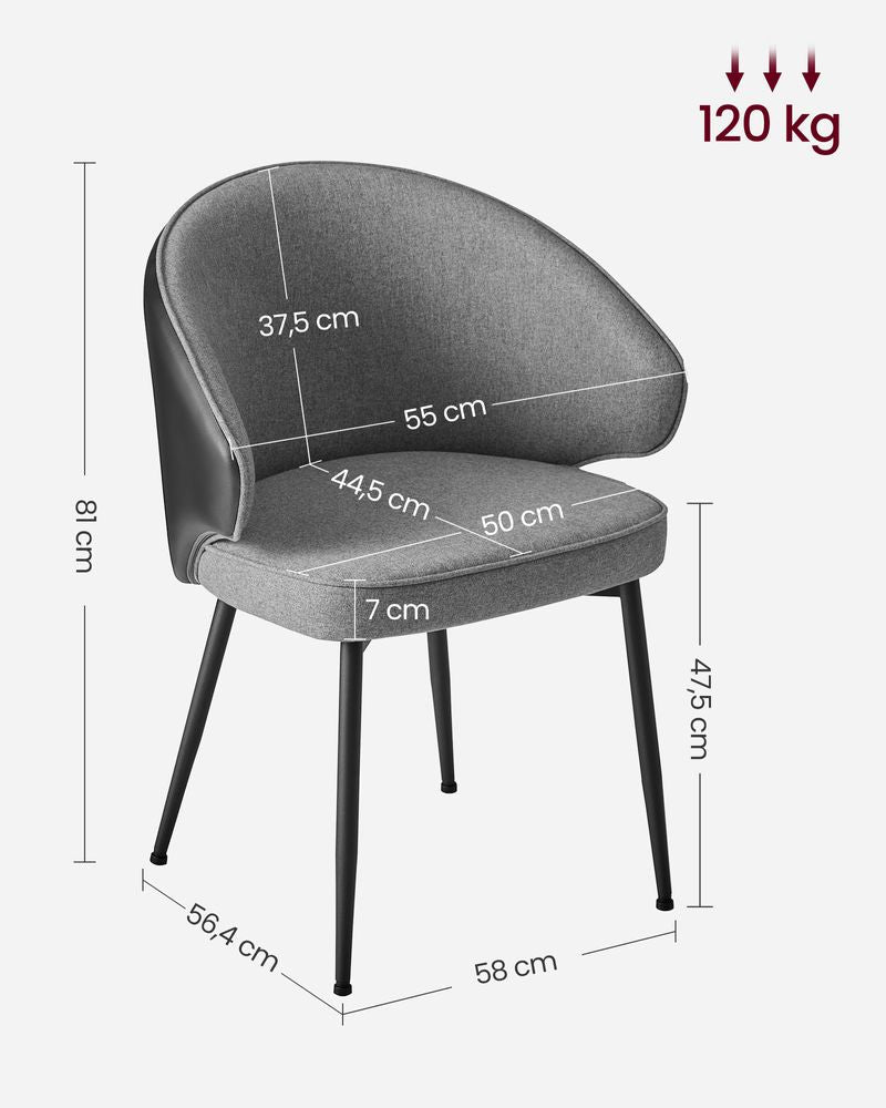 Moderne eetkamerstoelen met armleuning – Set van 2 - De Vries Meubels